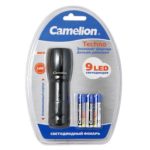 ������ C-5107 9 LED BLACK 10�� � ����������� 3*��� 4,5V CAMELION /1/6/48 HIT