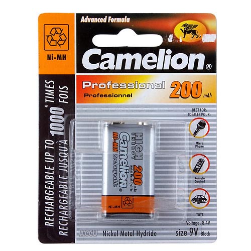 ����������� �����: Ni-MH (������-���������������) 200mAh 8,4V CAMELION /1/12/240