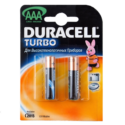 ������� ������� AAA: LR03-BC2 ALKALINE TURBO 1,5V DURACELL /2/20/60
