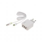   A-33011  DC100-240V -3*USB(max=3.1A) +  iPhone 5,6,7 (Lighting); LDNIO /1 NEW