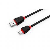 Кабель LS-022BK силиконовый micro-USB (2м) черный LDNIO /1