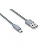 Кабель LS-082GY нейлоновая оплётка micro-USB (1м) серый LDNIO /1