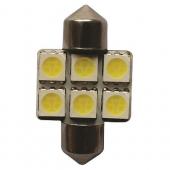  C10W (SV8,5) 6 SMD 5050 WHITE 6000K 31 120   12V MEGAPOWER /10 /100