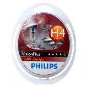  H4 (60/55) P43t-38+60% VisionPlus (2) 12V PHILIPS /1/5 HIT