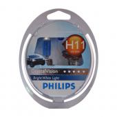  H11 (55) PGJ19-2 CrystalVision 4300K (2+2 W5W) 12V PHILIPS /1/5/30 NEW